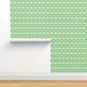 Yellow and Aqua Geometric Floral 2