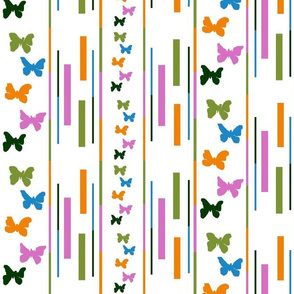 five colour butterflies