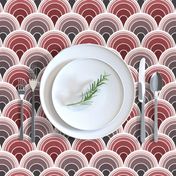 Art Deco Moody Burgundy, Sienna Scallop Fans