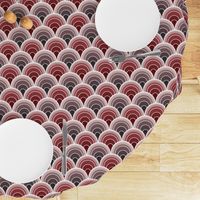 Art Deco Moody Burgundy, Sienna Scallop Fans