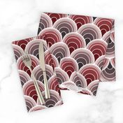 Art Deco Moody Burgundy, Sienna Scallop Fans