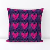 Heartbeat Fluorescent Pink Hearts Upholstery Fabric