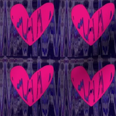 Heartbeat Fluorescent Pink Hearts Upholstery Fabric