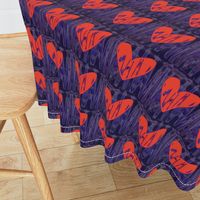 Heartbeat Neon Orange Hearts Upholstery Fabric