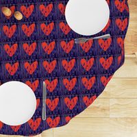 Heartbeat Neon Orange Hearts Upholstery Fabric