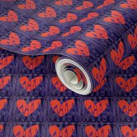 Heartbeat Neon Orange Hearts Upholstery Fabric