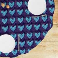 Heartbeat Fluorescent Blue Hearts Upholstery Fabric