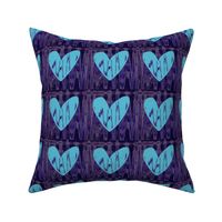 Heartbeat Fluorescent Blue Hearts Upholstery Fabric
