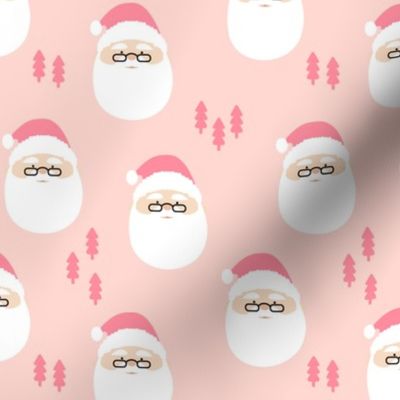 santa claus || holiday fabric - pink