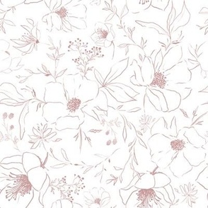 Sketch Flowers / Dusty Blush