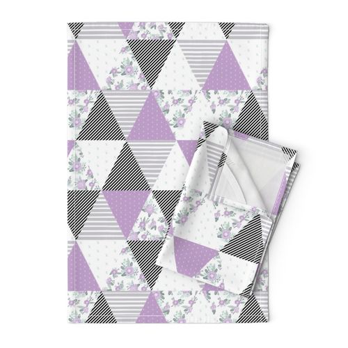 cheater quilt lavender sage mint black white stripes