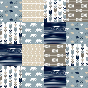 Rustic Woods Patchwork fabric - bear and arrows