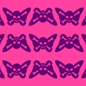 Butterfly Skulls - Pink and Purple