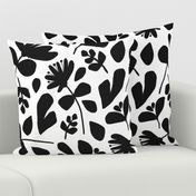 Pressed Floral Silhouette JUMBO | Black on White 