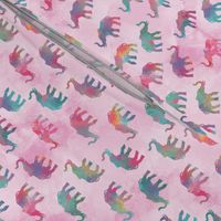 Elephants On Parade in Watercolor Pink