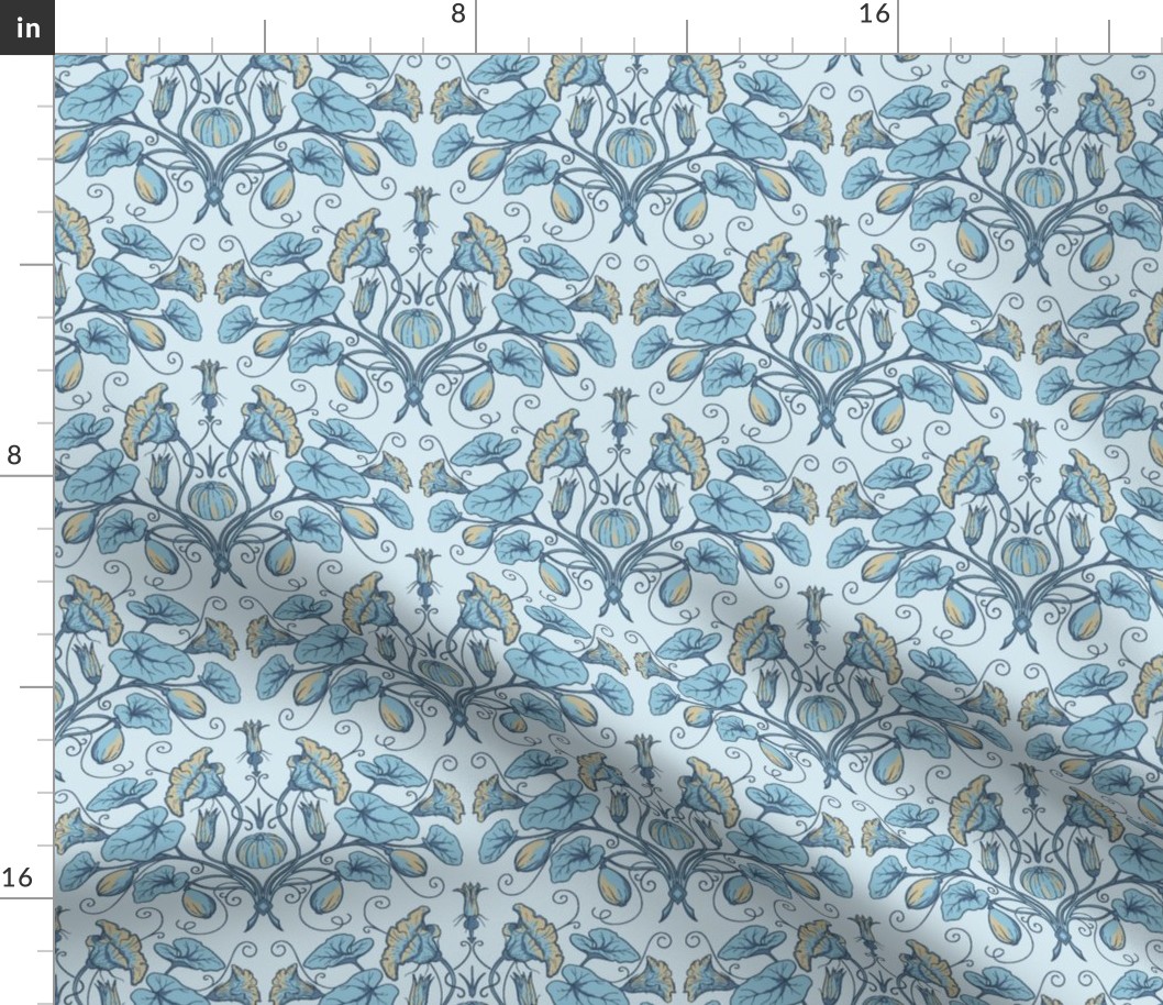 pumpkin damask blue