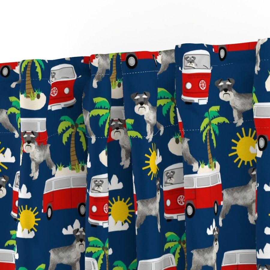 schnauzer beach palm tree summer fabric cute dog design