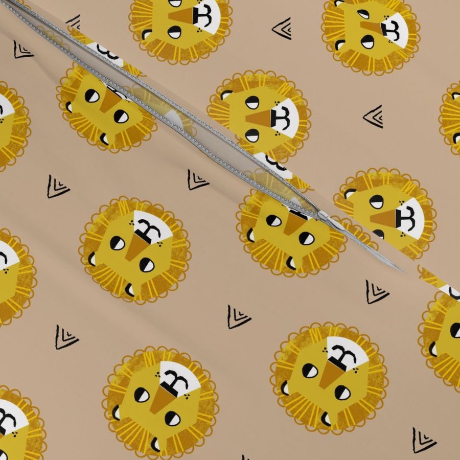 lion fabric // nursery baby lion design safari baby andrea lauren fabric - brown