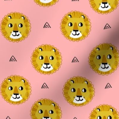 lion fabric // nursery baby lion design safari baby andrea lauren fabric - pink