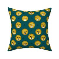 lion fabric // nursery baby lion design safari baby andrea lauren fabric - teal