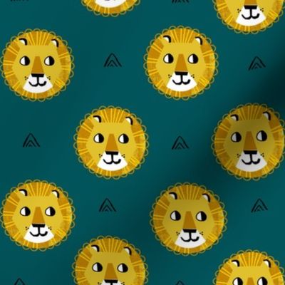 lion fabric // nursery baby lion design safari baby andrea lauren fabric - teal