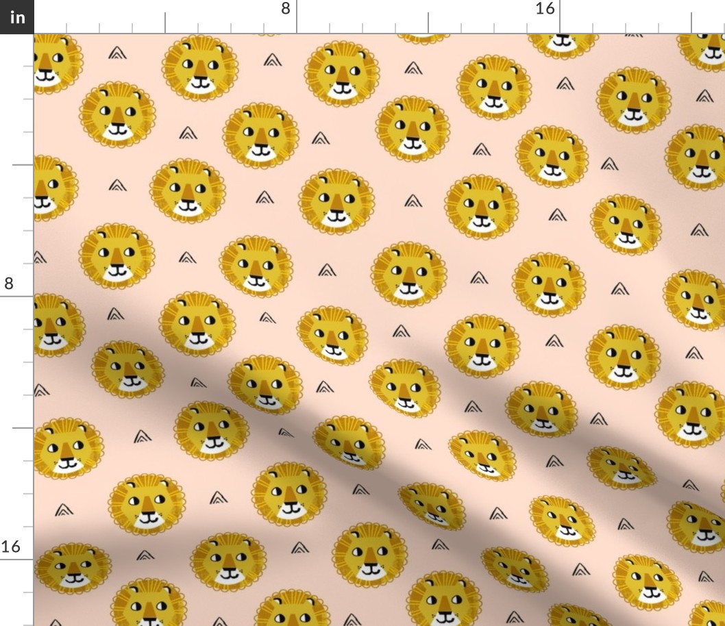 lion fabric // nursery baby lion design safari baby andrea lauren fabric -blush