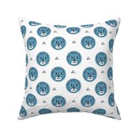 lion fabric // nursery baby lion design safari baby andrea lauren fabric - blue