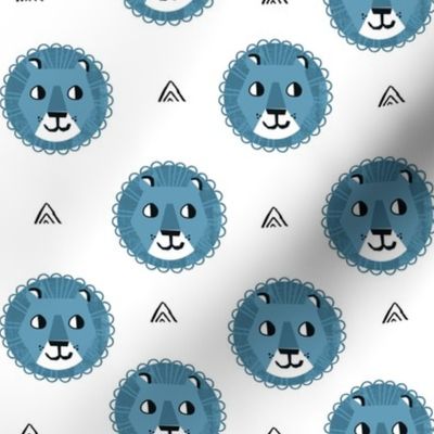 lion fabric // nursery baby lion design safari baby andrea lauren fabric - blue