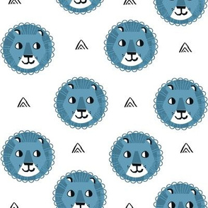 lion fabric // nursery baby lion design safari baby andrea lauren fabric - blue