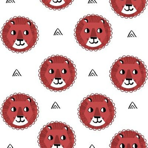 lion fabric // nursery baby lion design safari baby andrea lauren fabric - red