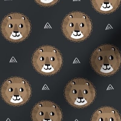 lion fabric // nursery baby lion design safari baby andrea lauren fabric - charcoal and brown