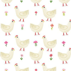 Chicken cute farm homestead outdoor animal pattern 1