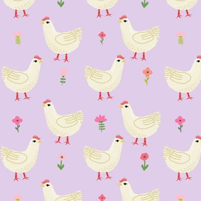 Chicken cute farm homestead outdoor animal pattern 4