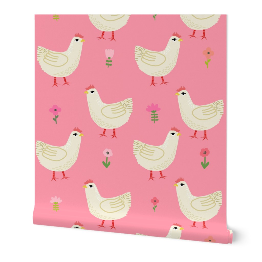 Chicken cute farm homestead outdoor animal pattern 6