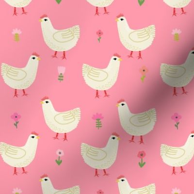 Chicken cute farm homestead outdoor animal pattern 6