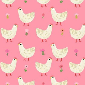 Chicken cute farm homestead outdoor animal pattern 6