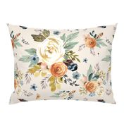 18"  Western Autumn / More Florals /Ivory