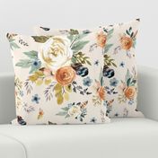 18"  Western Autumn / More Florals /Ivory