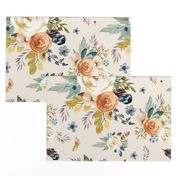 18"  Western Autumn / More Florals /Ivory