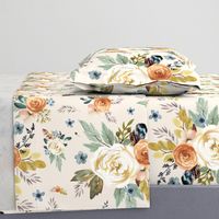 18"  Western Autumn / More Florals /Ivory