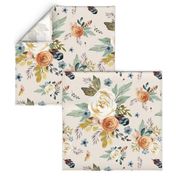 18"  Western Autumn / More Florals /Ivory