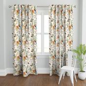 18"  Western Autumn / More Florals /Ivory