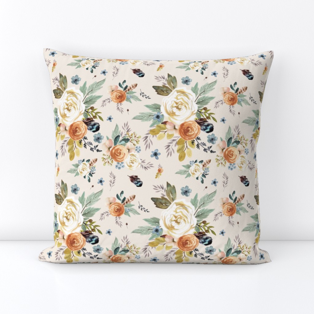 8" Western Autumn / More Florals / Ivory