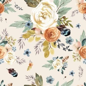 8" Western Autumn / More Florals / Ivory