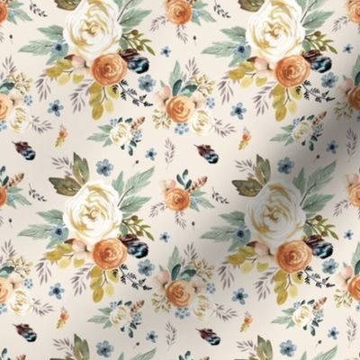 4" Western Autumn / More Florals / Ivory