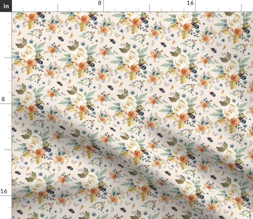 4" Western Autumn / More Florals / Ivory