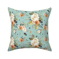 8" Western Autumn / More Florals / Light Dry Green