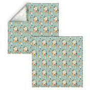 4" Western Autumn / More Florals / Light Dry Green