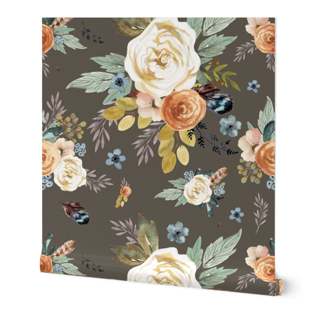 8" Western Autumn / More Florals / Taupe