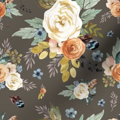 8" Western Autumn / More Florals / Taupe